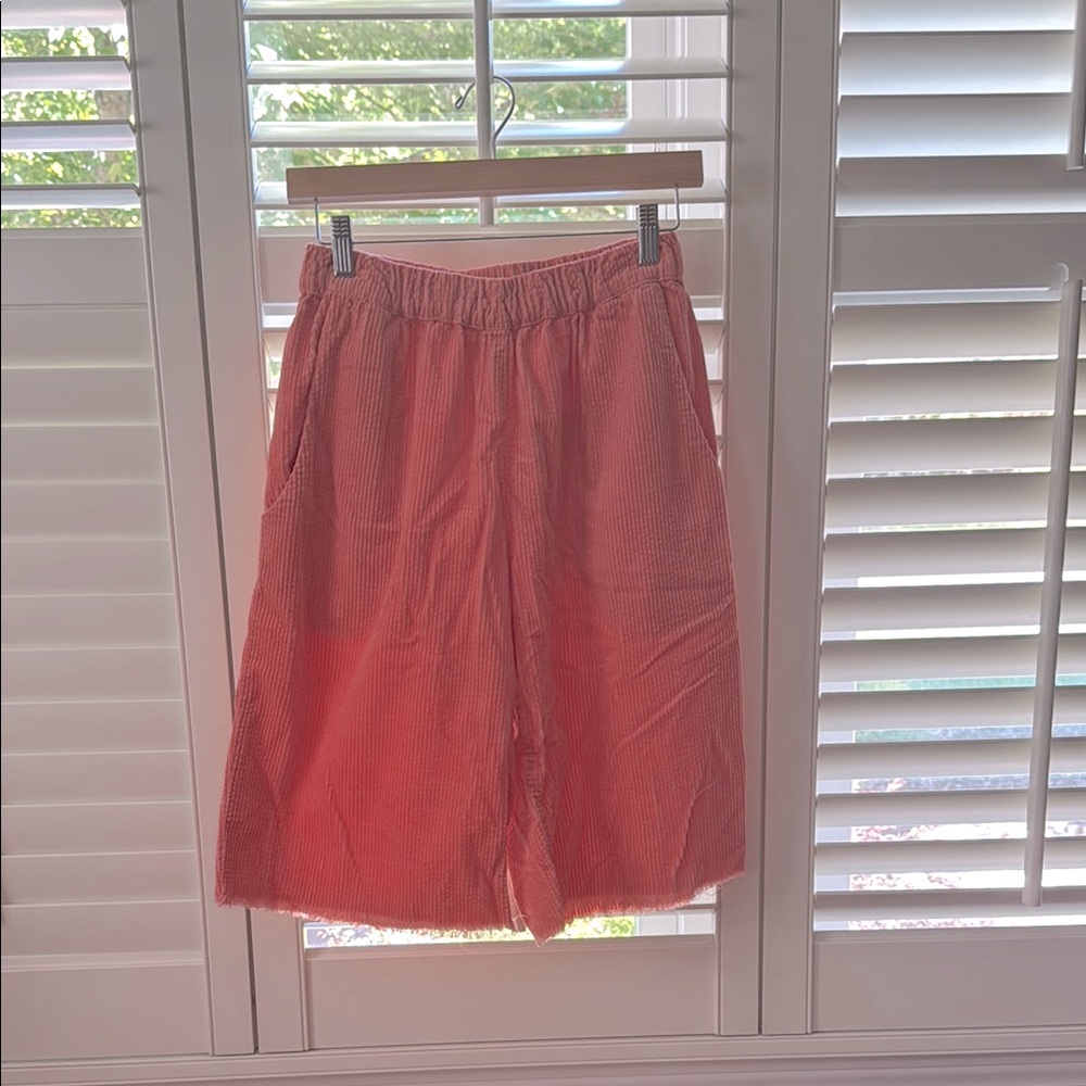 Aquarius Cocktail Salmon Color Corduroy Bermudas.